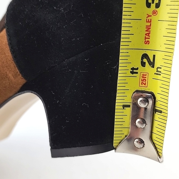 Tender Tootsies Pilar-2 Colourblock Heeled Pump Black Tan Brown Size 6W - Picture 12 of 14